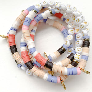 Armbändchen MORE AMORE, Streifen in zarten Wintertönen